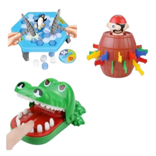 Kit Jogos Interativos Infantil Pinguim Pirata e Crocodilo Divertidos