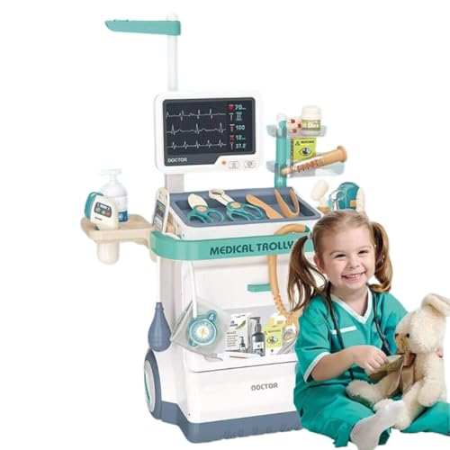 Kit Médico Infantil, Brinquedo de Doutor com Bancada, Mesa para Hospital