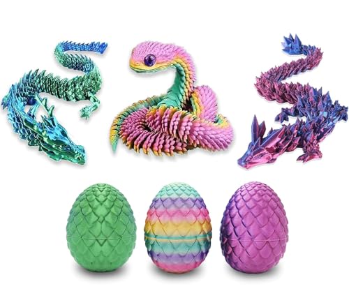 Kit Ovos de Dragão e Cobra 3D