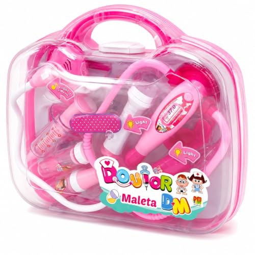 Maleta Doutor com Acessórios 14 Peças Rosa, DM Toys