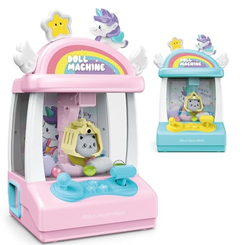 Máquina de Pegar Bichinhos de Pelúcia Infantil Brinquedo com Som e Luz Garra