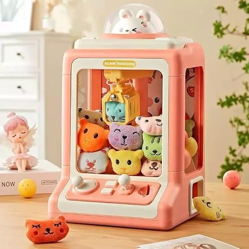 Máquina de Pelúcia com Garra, Fichas e Brindes Rosa