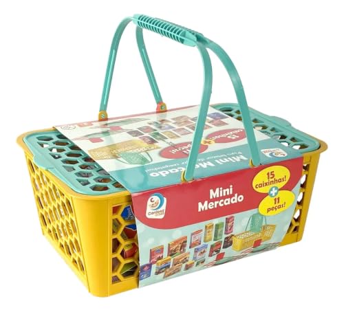 Mini Cestas de Compras e Frutas de Brinquedo