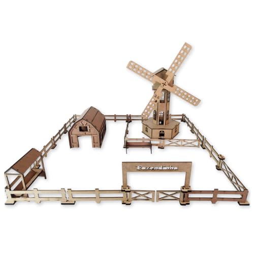 Mini Fazendinha Curral Grande Brinquedo Moinho De Vento Mdf