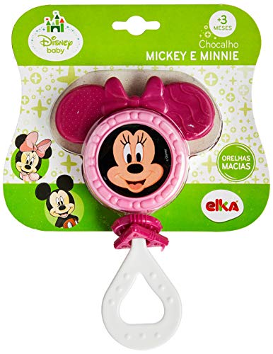 Minnie Chocalho Elka Rosa Escuro Com Rosa Claro