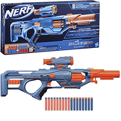 Nerf, Lançador de Dardos, Elite 2.0, Eagle Point RD-8 - Mira Removível