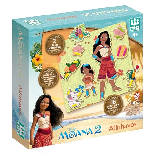 Nig Brinquedos Educativo Alinhavo Disney Moana 24 Peças