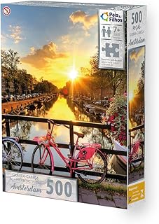 Pais & Filhos | Quebra‑cabeça Amsterdam 500 peças | Paisagem da Holanda para Adultos e Crianças | Jogo de Montar, Presente, Decoração e Raciocínio