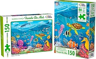 Pais & Filhos | Quebra‑Cabeça Infantil Fundo do Mar 150 Peças | Puzzle Educativo para Crianças +4 anos | Jogo de Raciocínio e Coordenação Motora