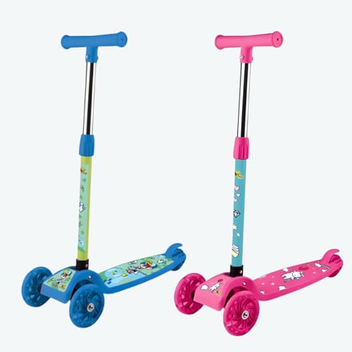 Patinete 3 Rodas com Luzes nas Rodas e Altura Ajustável