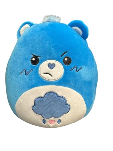 Pelúcia Squishmallows Ursinhos Carinhosos azul zangado zangadinho - Care Bears Grumpy