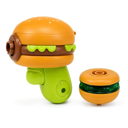 Pião Lançador Hambúrguer Brinquedo Giratório Infantil +4 Anos