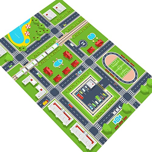 Pista Para Carrinhos Miniatura Cidade Vilarejo Lagoa 140x100cm