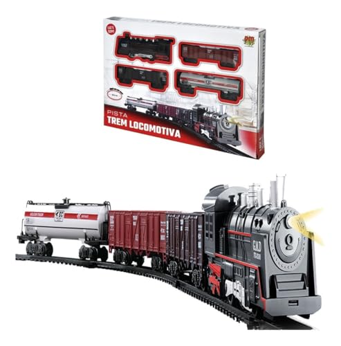 Pista Trem Locomotiva Luz E Som, DM Toys
