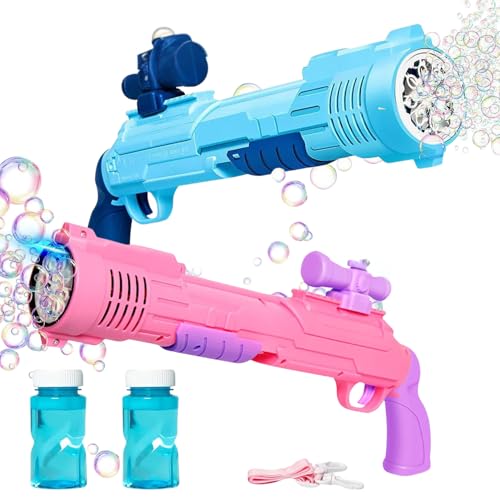 Pistola Lança Bolhas de Sabão Elétrica Rosa