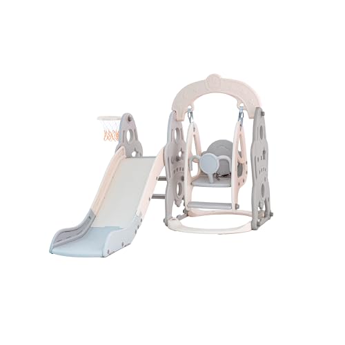 Playground Cinza com Balanço e Escorregador