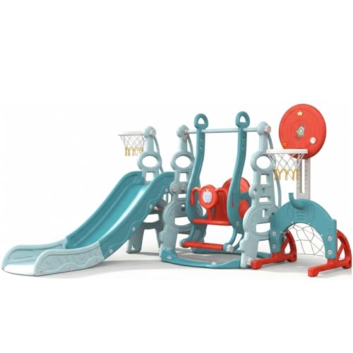 Playground Infantil 4x1 com Balanço e Basquete Azul
