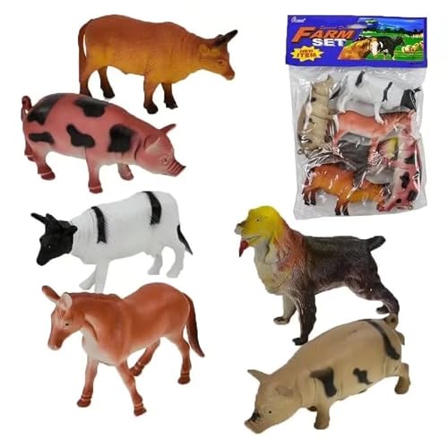 Kit Animais Grandes de Borracha Fazenda