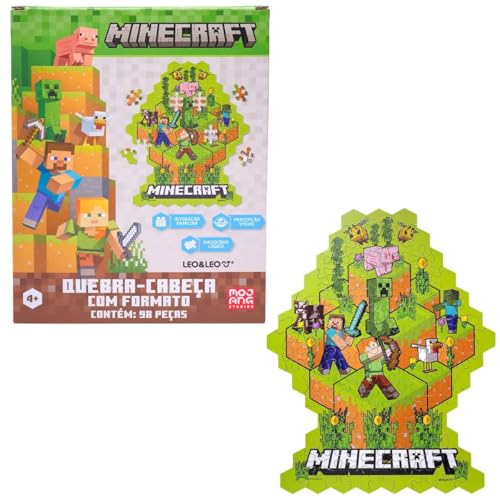 Quebra-Cabeça Minecraft com Formato (98 Peças)