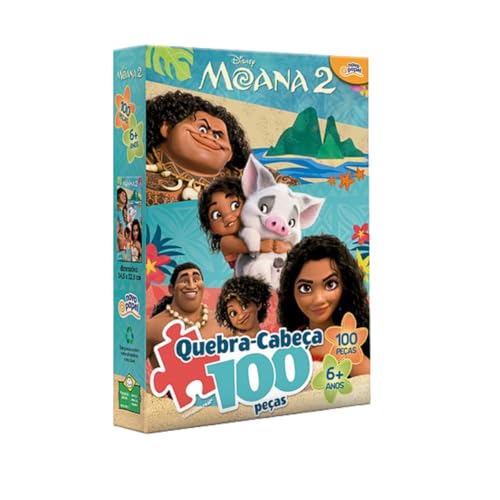 Quebra-cabeça Moana 2 100 Peças Infantil Brinquedo Educativo