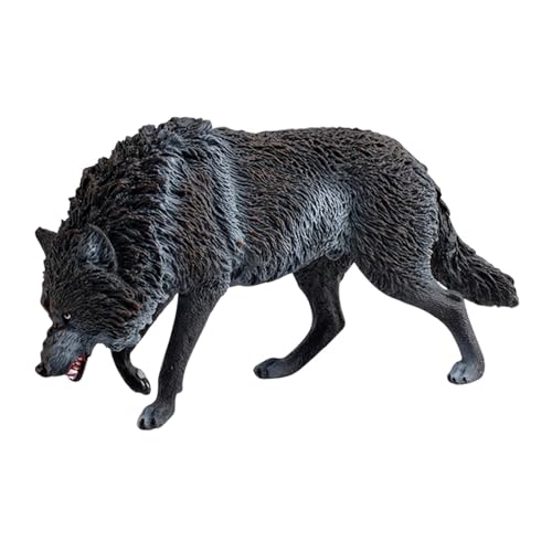 Miniatura Estatueta de Lobo Preto