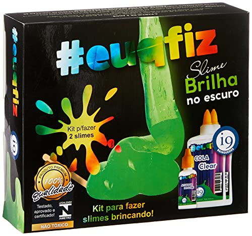 Slime, Kit 2 Brilha no Escuro Slime, Euqfiz, I9 Brinquedos