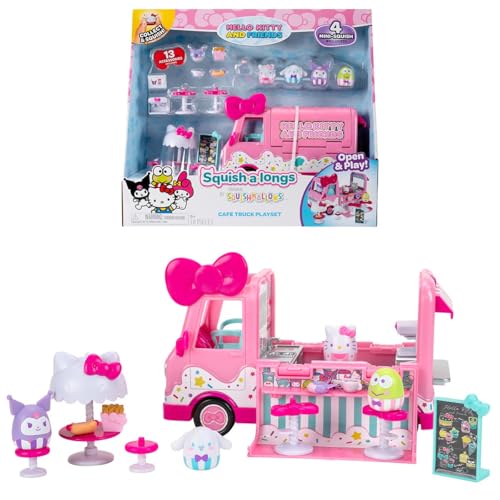 SUNNY Squish-A-Longs Squishmallows Playset Hello Kitty Caminhão de Café