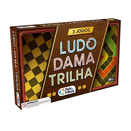 Tabuleiro 3 Jogos Ludo, Dama e Trilha