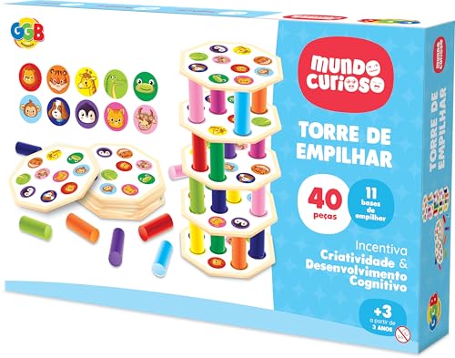 Torre de Empilhar Divertida e Colorida