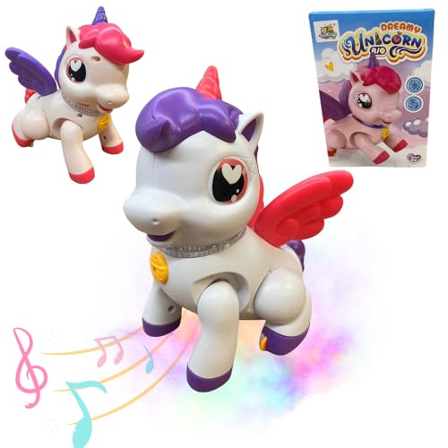 Unicórnio de Brinquedo Que Toca Música Anda com Som e Luzes Ponei Eletrônico