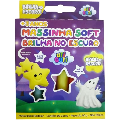 UTIGUTI Massinha Soft Brilha no Escuro 6 Cores 90g Super Macia