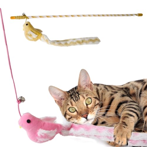 Varinha de Brincar com Gatos modelo Passarinho com Barulho - Cor: Sortida