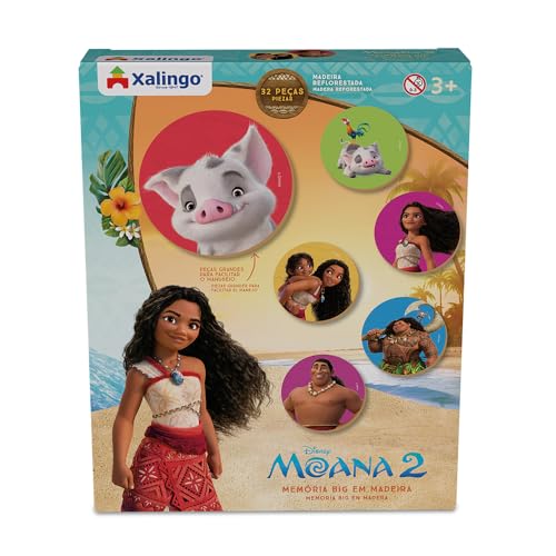 Xalingo Jogo da Memória Big Moana 2 em Madeira (32 Peças)